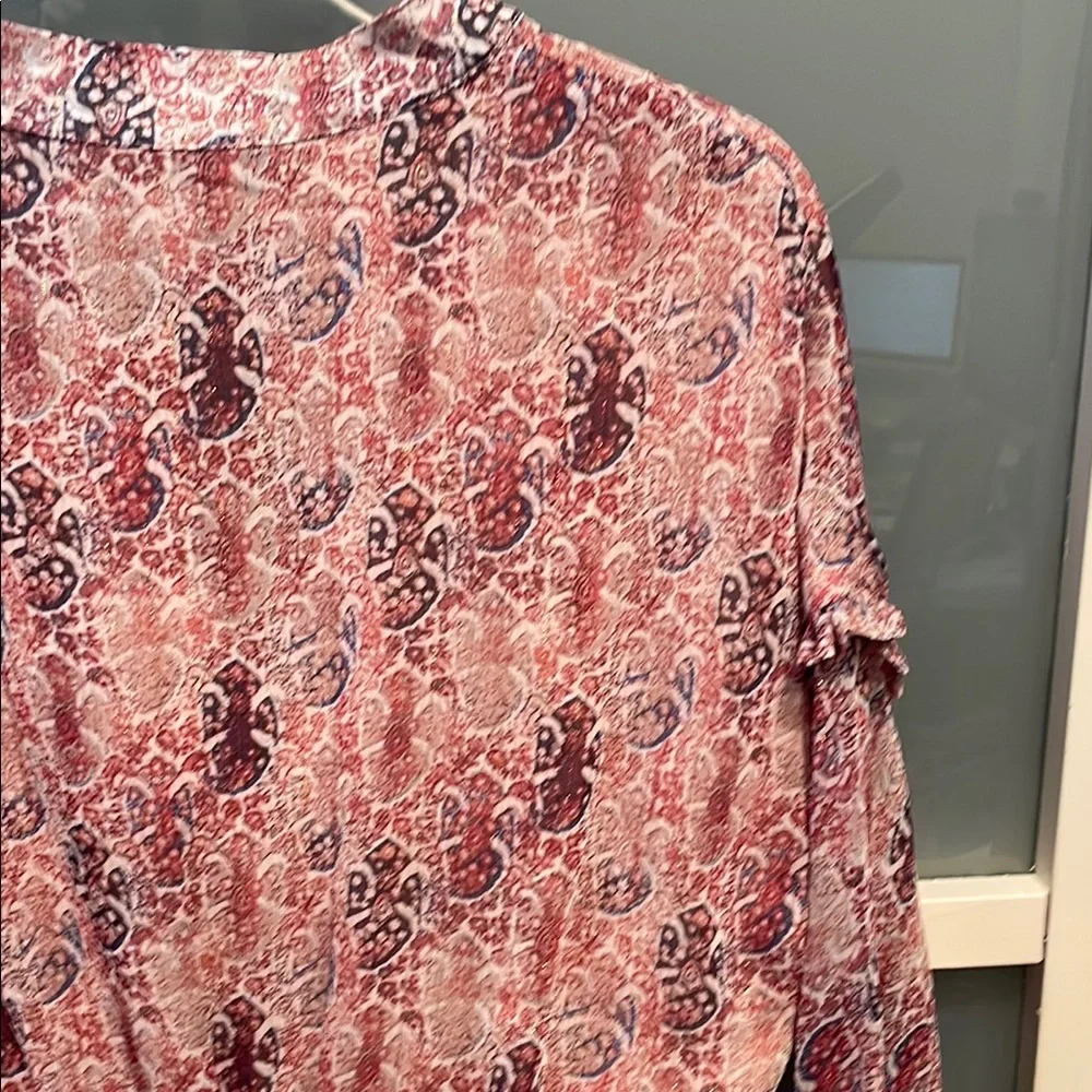 AQUA Pink Lined Patterned Ruffled Dress, Fairy Boho Peasant Dress, NWT